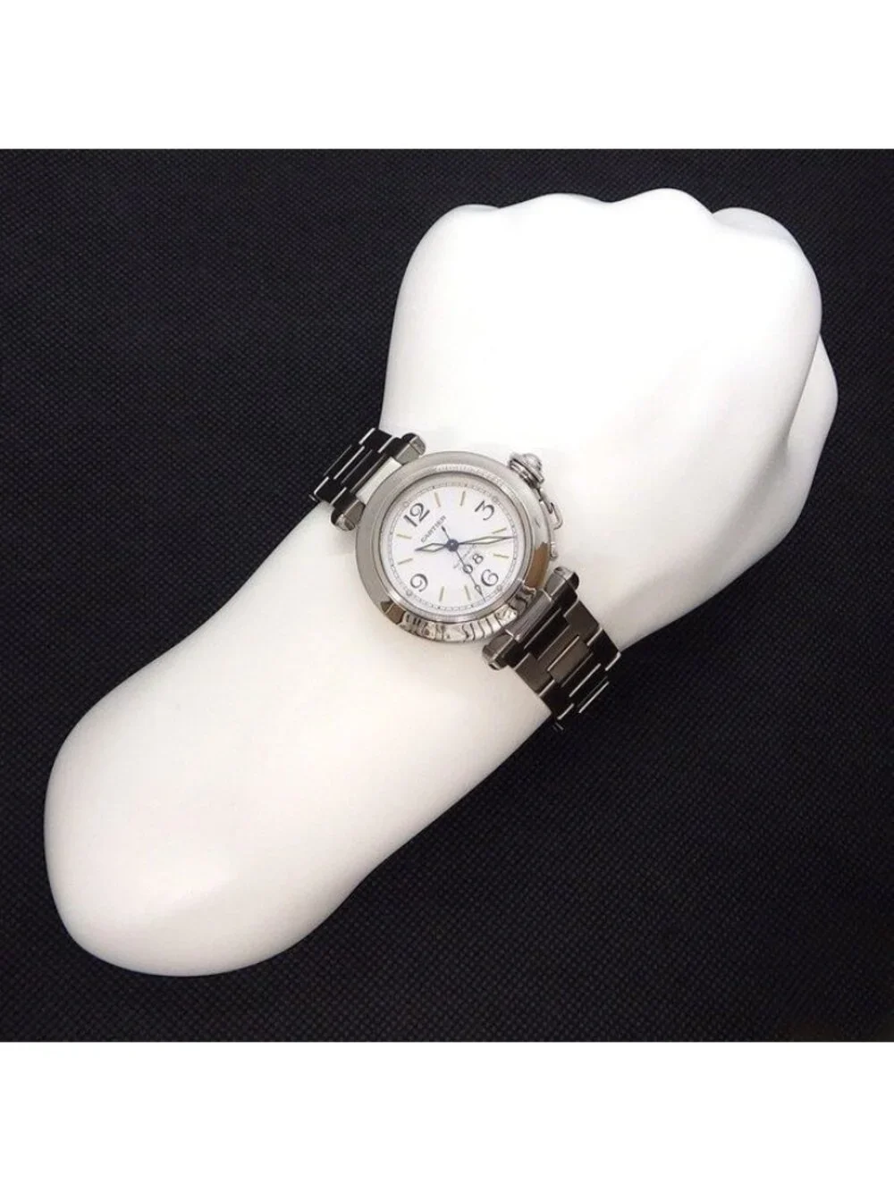 Cartier Watch Pasha C Big Date White Dial Luminous Hand SS Automatic